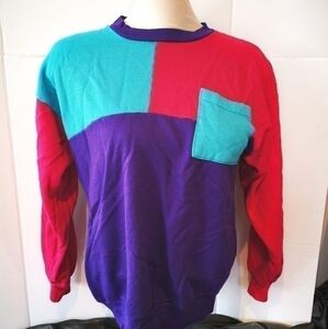 Vintage Impromptu Color Block Crewneck Small